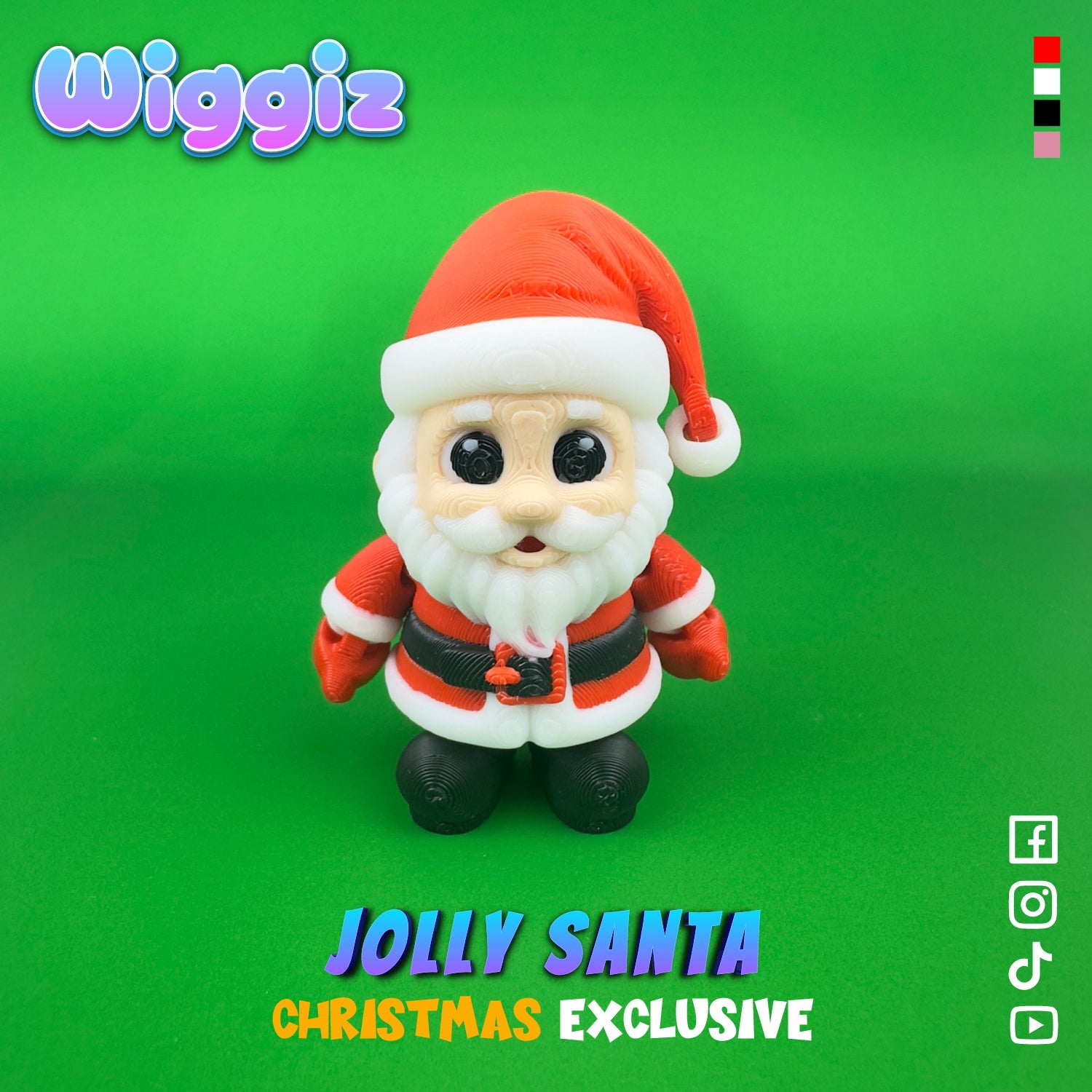 Jolly Santa | Adorable 3D Printed Christmas Toy - Wiggiz